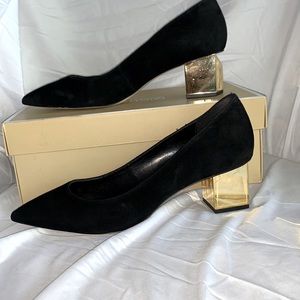 Michael Kors Petra block heel pointed toe pumps